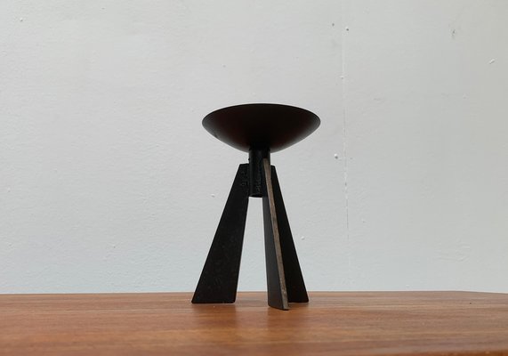 Mid-Century Brutalist Metal Tripod Candleholder-UAH-954766