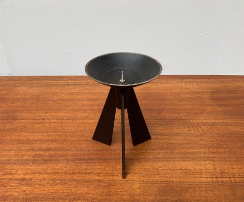 Mid-Century Brutalist Metal Tripod Candleholder-UAH-954766