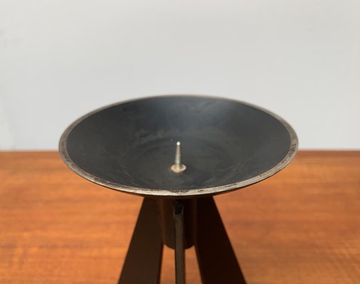 Mid-Century Brutalist Metal Tripod Candleholder-UAH-954766