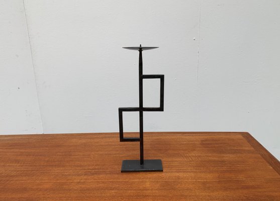 Mid-Century Brutalist Minimalistic Metal Candleholder-UAH-951027