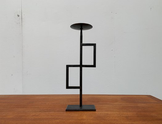 Mid-Century Brutalist Minimalistic Metal Candleholder-UAH-951027