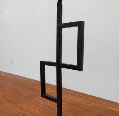 Mid-Century Brutalist Minimalistic Metal Candleholder-UAH-951027