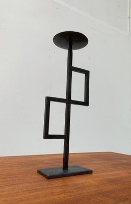 Mid-Century Brutalist Minimalistic Metal Candleholder-UAH-951027