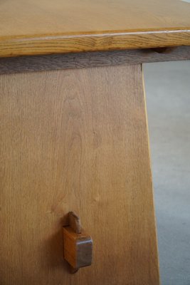 Mid-Century Brutalist Oak Dining Table, Danish, 1950s-MXF-1238807