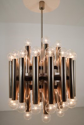 Mid-Century Brutalist Steel 48-Light Chandelier, 1960s-TRW-1797065