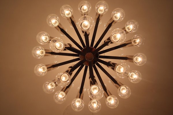 Mid-Century Brutalist Steel 48-Light Chandelier, 1960s-TRW-1797065