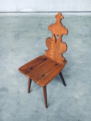 Mid-Century Brutalist Tiroler Chair Set, 1960s, Poland, Set of 5-RQV-1152720