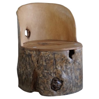 Mid-Century Brutalist Wood Stump Stool by Axel Einar Hjorth, Norway, 1970s-MXF-1404405