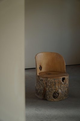 Mid-Century Brutalist Wood Stump Stool by Axel Einar Hjorth, Norway, 1970s-MXF-1404405