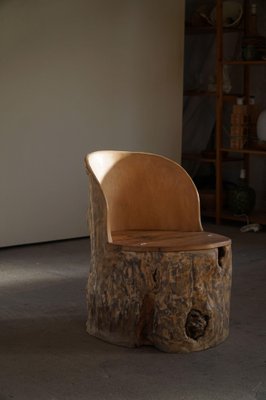 Mid-Century Brutalist Wood Stump Stool by Axel Einar Hjorth, Norway, 1970s-MXF-1404405