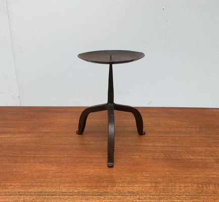 Mid-Century Brutalist Wrought Iron Candleholder-UAH-955485