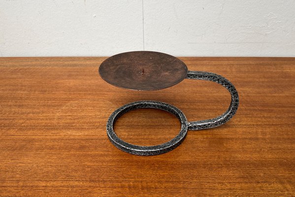 Mid-Century Brutalist Wrought Iron Candleholder, 1960s-UAH-1704018