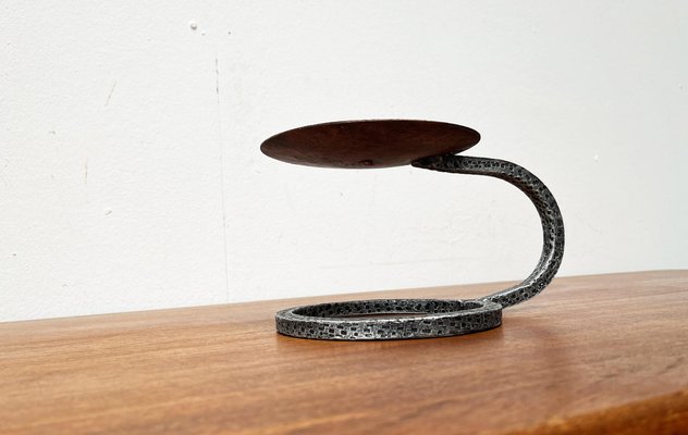 Mid-Century Brutalist Wrought Iron Candleholder, 1960s-UAH-1704018