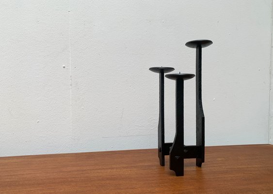 Mid-Century Brutalist Wrought Iron Candleholder, 1960s-UAH-1334577