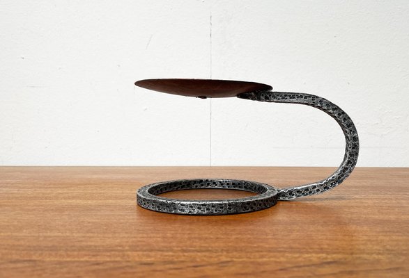 Mid-Century Brutalist Wrought Iron Candleholder, 1960s-UAH-1704018