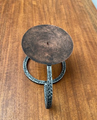 Mid-Century Brutalist Wrought Iron Candleholder, 1960s-UAH-1704018