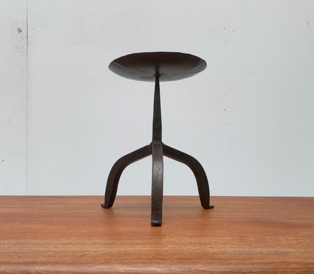 Mid-Century Brutalist Wrought Iron Candleholder-UAH-955485