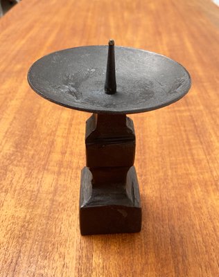 Mid-Century Brutalist Wrought Iron Candleholder-UAH-952043