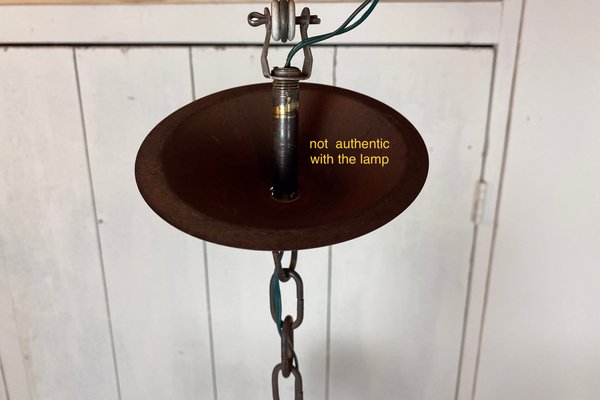 Mid-Century Brutalist Wrought Iron Chandelier-WZZ-992877