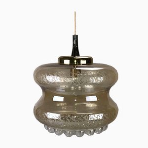 Mid-Century Bubble Glass & Brass Pendant Lamp-EJL-1063993