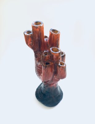 Mid-Century Cactus-Shaped Ceramic Candleholder, 1960s-RQV-988350