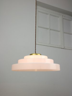 Mid-Century Cascade Brass and Acrylic Glass Pendant Lamp-HGJ-1438716