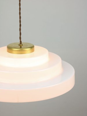 Mid-Century Cascade Brass and Acrylic Glass Pendant Lamp-HGJ-1438716