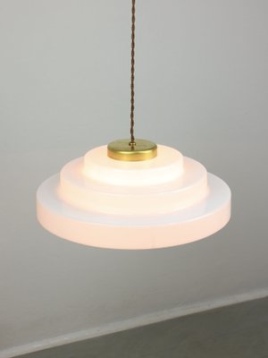 Mid-Century Cascade Brass and Acrylic Glass Pendant Lamp-HGJ-1438716