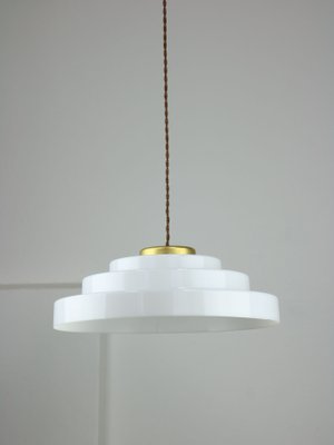 Mid-Century Cascade Brass and Acrylic Glass Pendant Lamp-HGJ-1438716