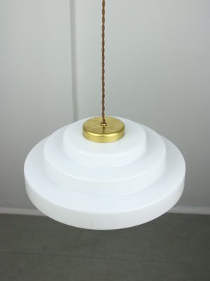 Mid-Century Cascade Brass and Acrylic Glass Pendant Lamp-HGJ-1438716