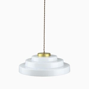 Mid-Century Cascade Brass and Acrylic Glass Pendant Lamp-HGJ-1438716