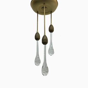 Mid-Century Ceiling Lamp with Murano Glass Drops, 1970s-BGP-934892