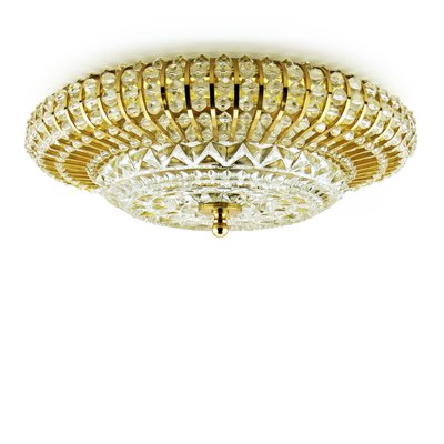 Mid-Century Ceiling or Wall Lamp in Glass & Brass, 1960s-QBR-1107380