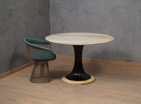 Mid-Century Center Table Dassi in Marble and Wood, 1950s-UH-1801290