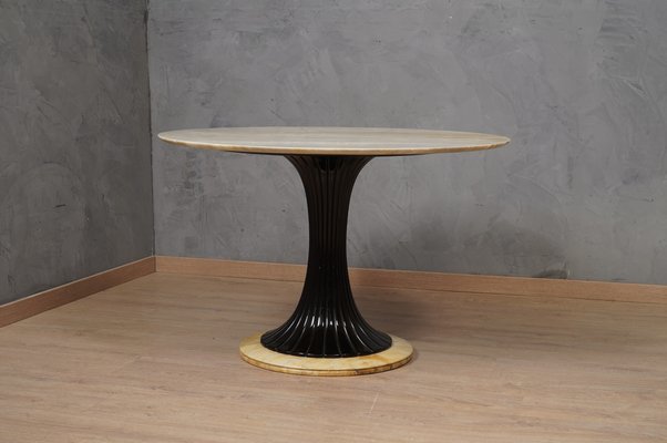 Mid-Century Center Table Dassi in Marble and Wood, 1950s-UH-1801290