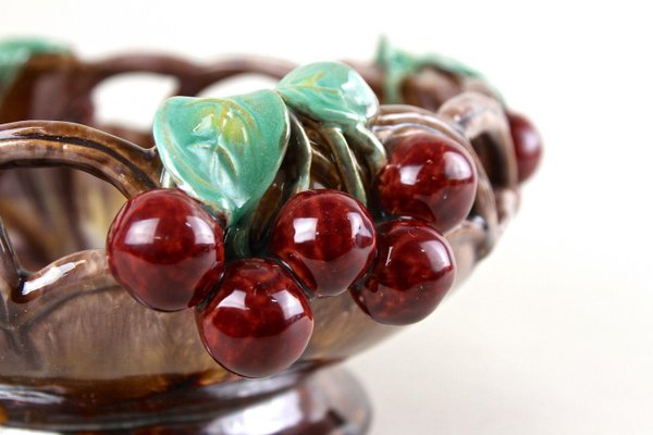 Mid-Century Ceramic Bowl with Cherries by St. Peter Ceramic, 1950-TQA-2034396