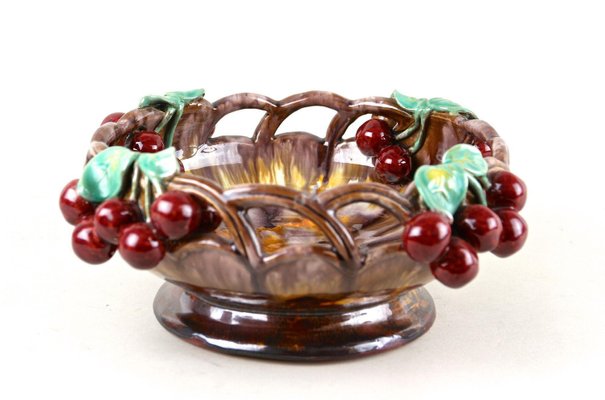 Mid-Century Ceramic Bowl with Cherries by St. Peter Ceramic, 1950-TQA-2034396