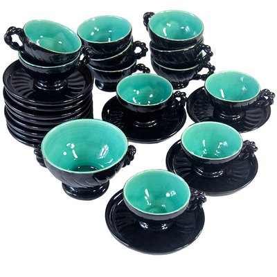 Mid-Century Ceramic Coffee Set from Cerenne Vallauris, 1950s, Set of 13-GIW-992980