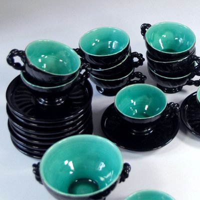 Mid-Century Ceramic Coffee Set from Cerenne Vallauris, 1950s, Set of 13-GIW-992980