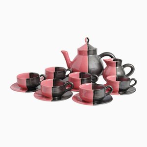 Mid-Century Ceramic Coffee Set from Cerenne Vallauris, 1950s, Set of 15-IXK-581484