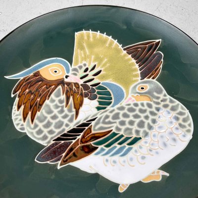 Mid-Century Ceramic Lovebirds Plate, Japan, 1970s-DWL-1767674