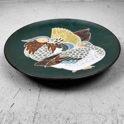 Mid-Century Ceramic Lovebirds Plate, Japan, 1970s-DWL-1767674