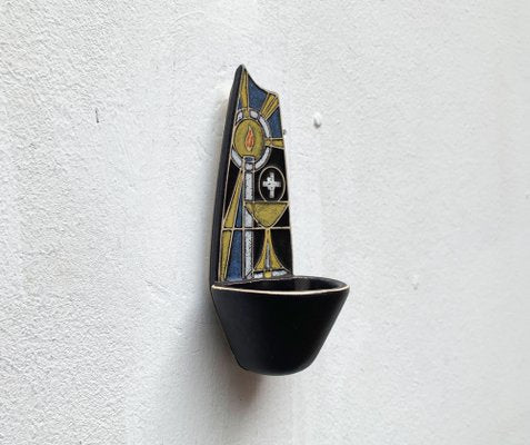 Mid-Century Ceramic Sakral Holy Water Wall Stoup Aspersory ,1960s-UAH-1334597