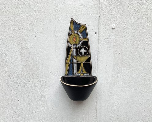 Mid-Century Ceramic Sakral Holy Water Wall Stoup Aspersory ,1960s-UAH-1334597