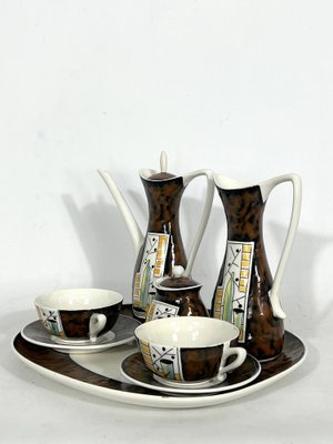 Mid-Century Ceramic Teapot Set by Alfa Ceramiche, Italy, 1950s, Set of 8-OT-1328285