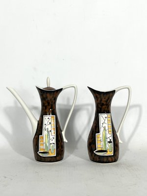 Mid-Century Ceramic Teapot Set by Alfa Ceramiche, Italy, 1950s, Set of 8-OT-1328285