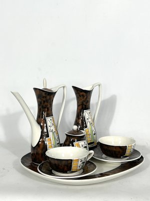 Mid-Century Ceramic Teapot Set by Alfa Ceramiche, Italy, 1950s, Set of 8-OT-1328285