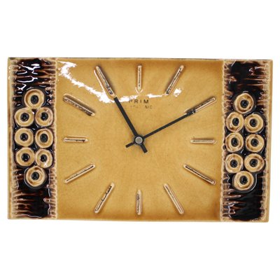 Mid-Century Ceramic Wall Clock by Prim, Czechoslovakia, 1960s-TZ-1111249