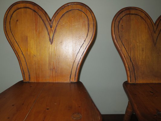 Mid-Century Chairs with Heart-Shaped Backs and Splayed Legs 1950s, Set of 4-ED-1727624