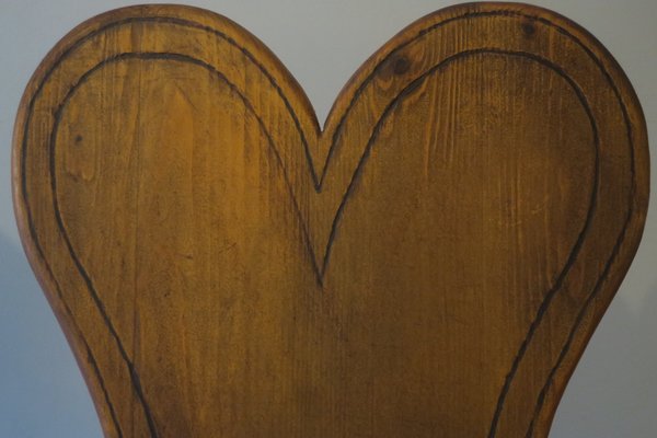 Mid-Century Chairs with Heart-Shaped Backs and Splayed Legs 1950s, Set of 4-ED-1727624